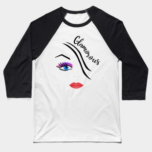 Glamourous women's face design Baseball T-Shirt